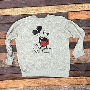 VTG Mickey Mouse Cartoon Disney Gray 1980s Pullover Crewneck Sweatshirt
